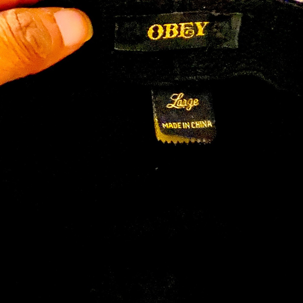 Black Vintage 100% Acrylic OBEY Newsboy Hat Size Large. Preowned good condition. - Picture 3 of 5